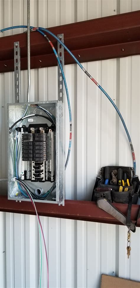 how to mount breaker box in metal building|metal building sub panel installation.